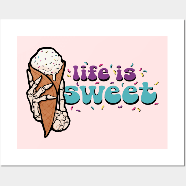 Life is Sweet Ice Cream Wall Art by JBeasleyDesigns